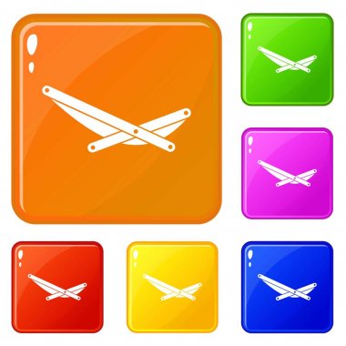 Plaj şezlongları vektör rengini ayarla