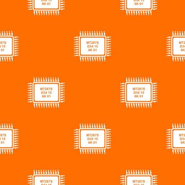 Mikro mikroçip desen vektör turuncu