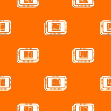 Retro mikroçip desen vektör turuncu
