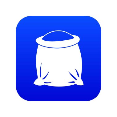 Çuval un simgesi dijital mavi dolu