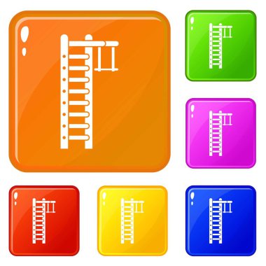 İsveç merdiven simgeleri vektör renk seti