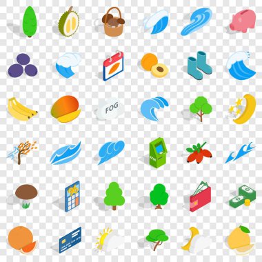 Hayati Icons set, izometrik stili