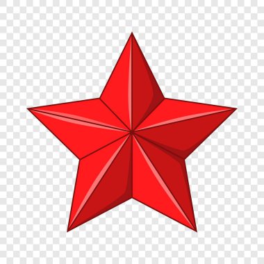 Beş köşeli kırmızı yıldız simgesi, karikatür tarzı