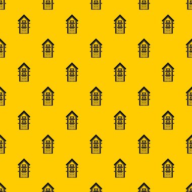 Balkon desen vektörile iki katlı ev