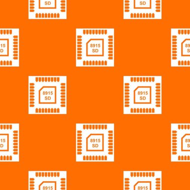 Teknoloji mikroçip desen vektör turuncu