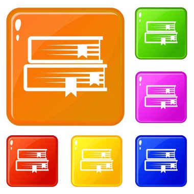 İki kitap simgesi vektör rengini ayarlar