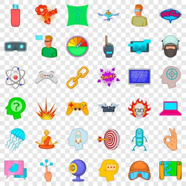 Teknoloji Icons set, karikatür tarzı