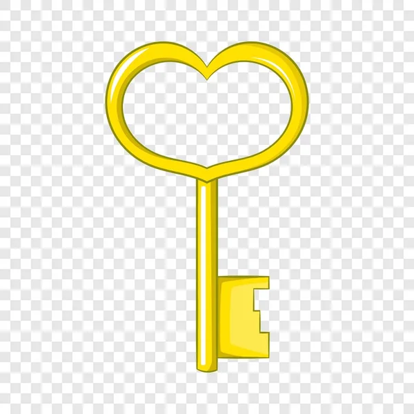 Ключ в форме сердца, значок в стиле мультфильма — стоковый вектор