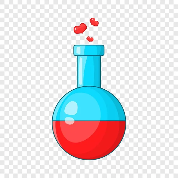 Flask con icona fluido amore, stile cartone animato — Vettoriale Stock
