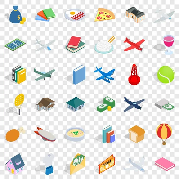 Multiplicity icons set, isometric style — Stock Vector