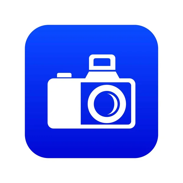 Icono de cámara fotográfica vector azul — Vector de stock