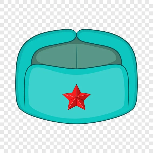 Earflaps Ícone de chapéu russo, estilo cartoon — Vetor de Stock