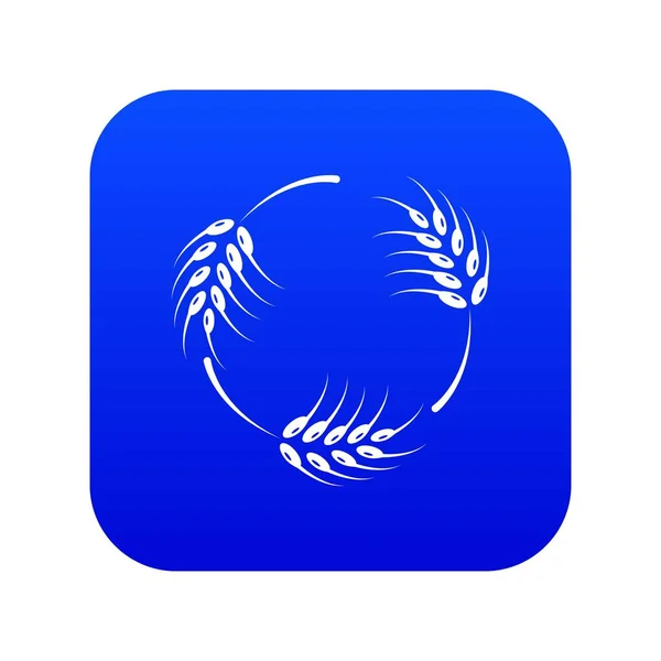 Icône blé brut vecteur bleu — Image vectorielle