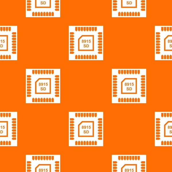 Tecnologia microchip padrão vetor laranja — Vetor de Stock