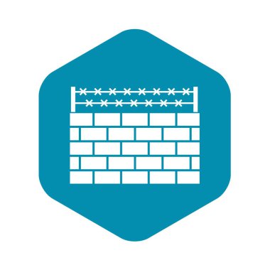 Tuğla duvar sınır simgesini, basit tarzı
