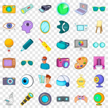 Vizyon Icons set, karikatür tarzı