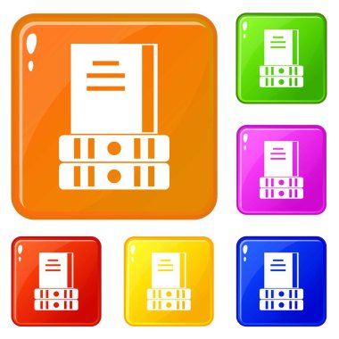 Vektör rengini ayarlı üç kitap simgesi