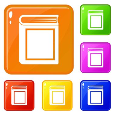 Kalın kitap simgeleri vektör rengini ayarlar