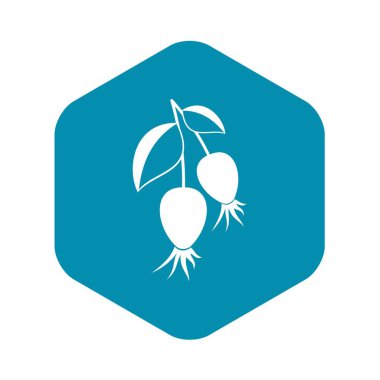 Dogrose çilek simgesi, basit tarzı şube