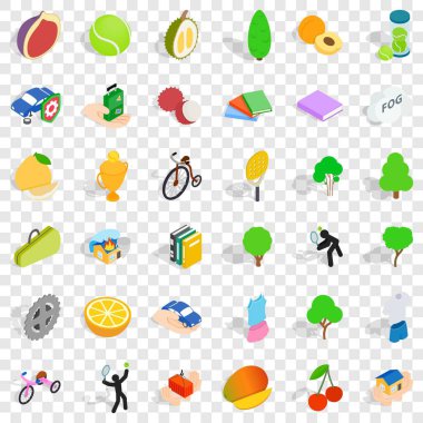 Tenis Icons set, izometrik stili