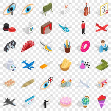 Meslek Icons set, izometrik stili