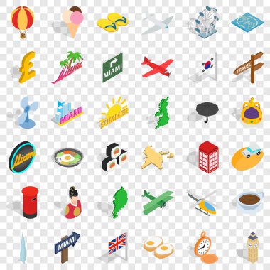 Yaz Icons set, izometrik stili