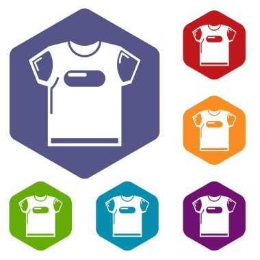 Çocuk t shirt simgeleri vektör hexahedron