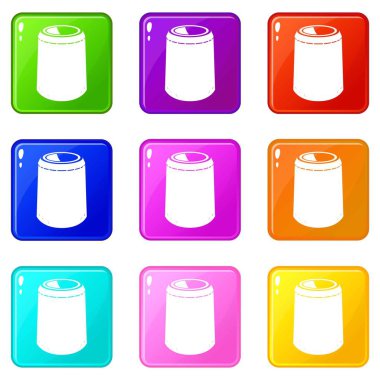 Açılan kova simgeleri 9 renk koleksiyonu ayarlayın