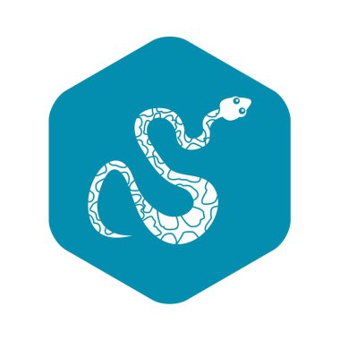 Yılan simgesi, basit tarzı siyah benekli