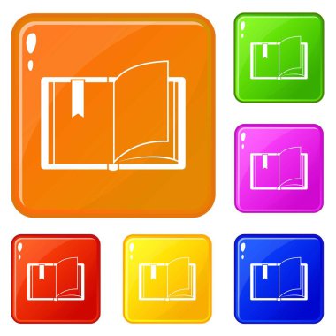 Açık kitap simgeleri vektör rengi ayarlamak