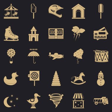 Çocuk Parkı Icons set, basit tarzı