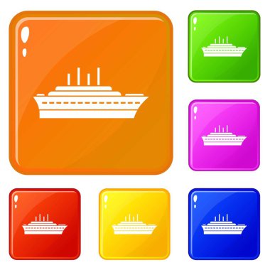 Gemi simgeleri vektör rengini ayarlar