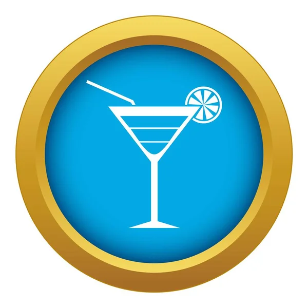 Strand cocktail pictogram blauwe vector geïsoleerd — Stockvector