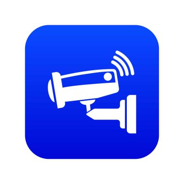 Güvenlik kamera simgesi mavi vektör