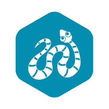 Siyah çizgili yılan simgesi, basit tarzı