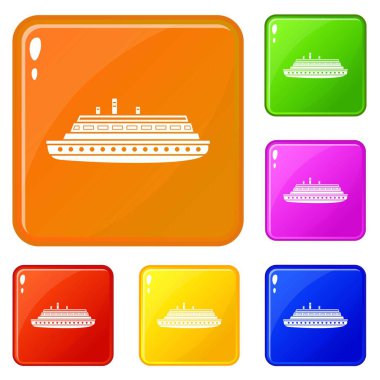 Uzun gemi simgeleri vektör rengini ayarlar