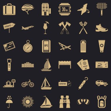 Gezinti Icons set, basit tarzı