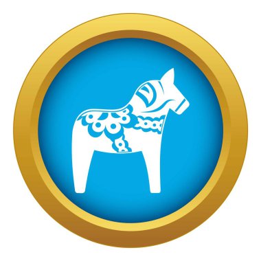 Oyuncak at mavi simge vektör izole