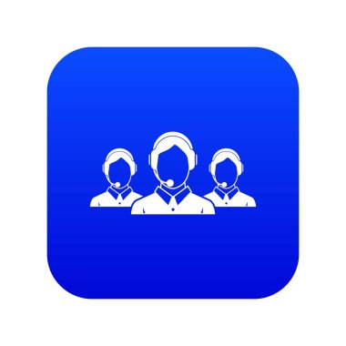 Müşteri destek operatörleri simgesi dijital mavi