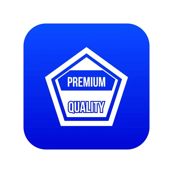 Premium quality label icon digital blue — Stock Vector