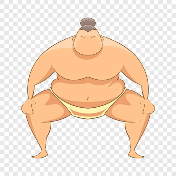Icono de luchador de sumo, estilo dibujos animados — Vector de stock