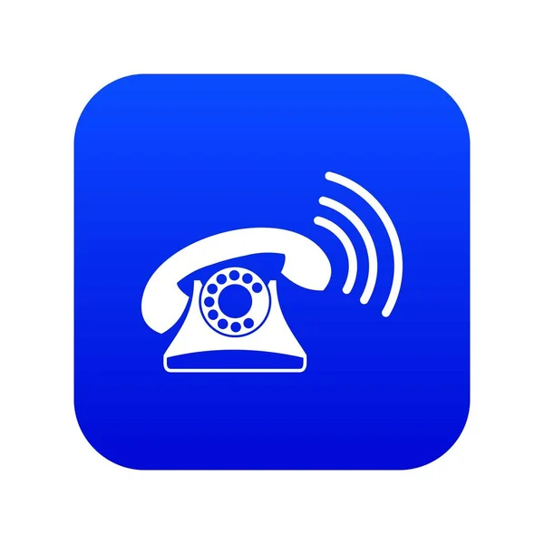 Ícone de telefone retro digital azul —  Vetores de Stock