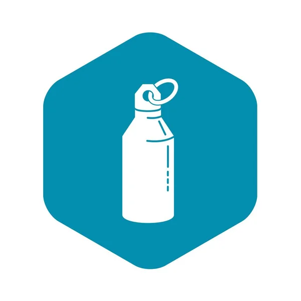 Metal water bottle icon, simple style