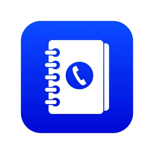 Carnet d'adresses icône numérique bleu — Image vectorielle