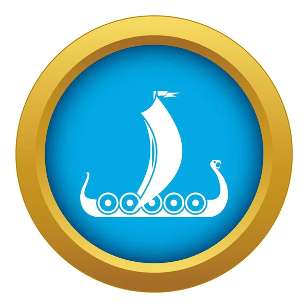 中世のボートアイコン青いベクトル分離 — ストックベクタ