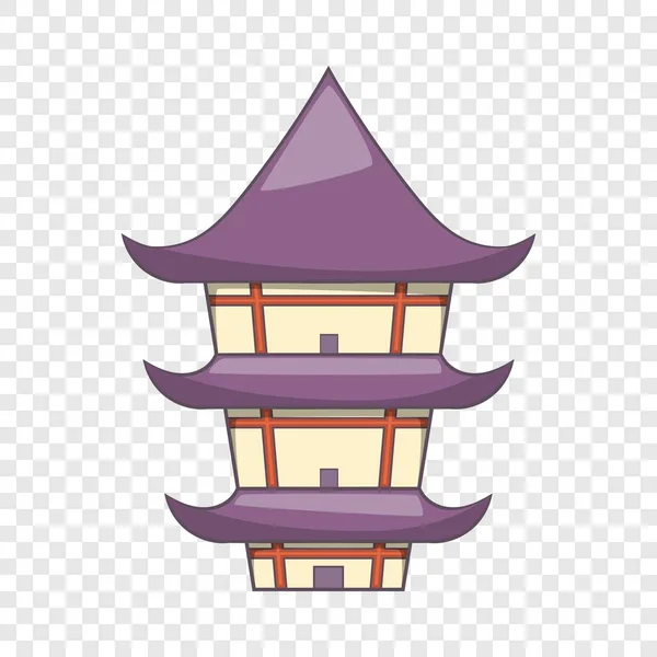 Icône du temple bouddhiste, style dessin animé — Image vectorielle