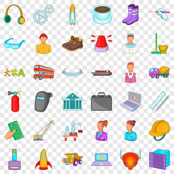 Persoon iconen set, cartoon stijl — Stockvector