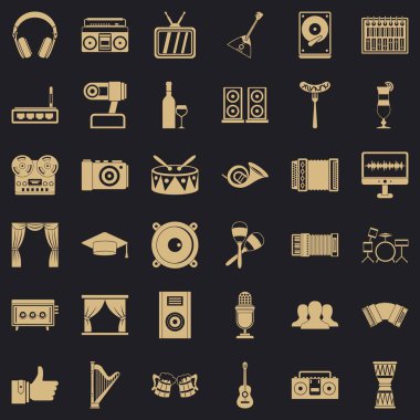 Müzik Icons set, basit tarzı