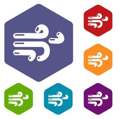 Rüzgar simgeleri vektör altıyüzlü