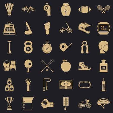 Kettlebell Icons set, basit tarzı